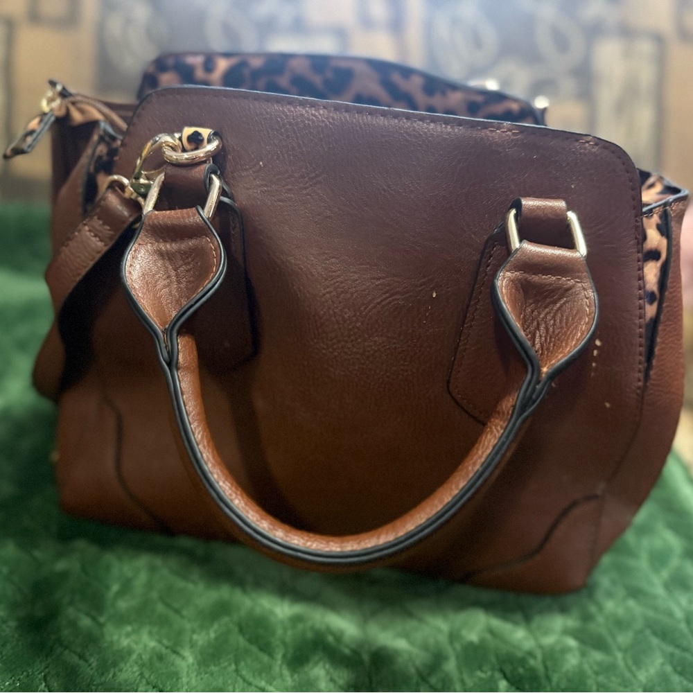 Elegant Brown Leather Concealed Carry Handbag